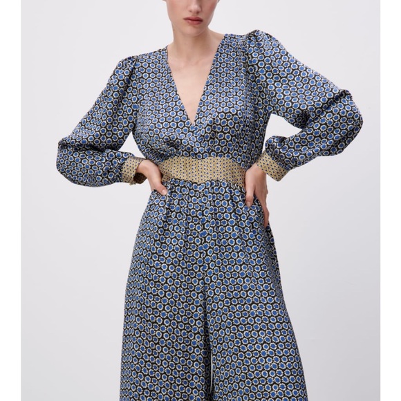 ZARA GEOMETRIC PRINT JUMPSUIT - Picture 2 of 10